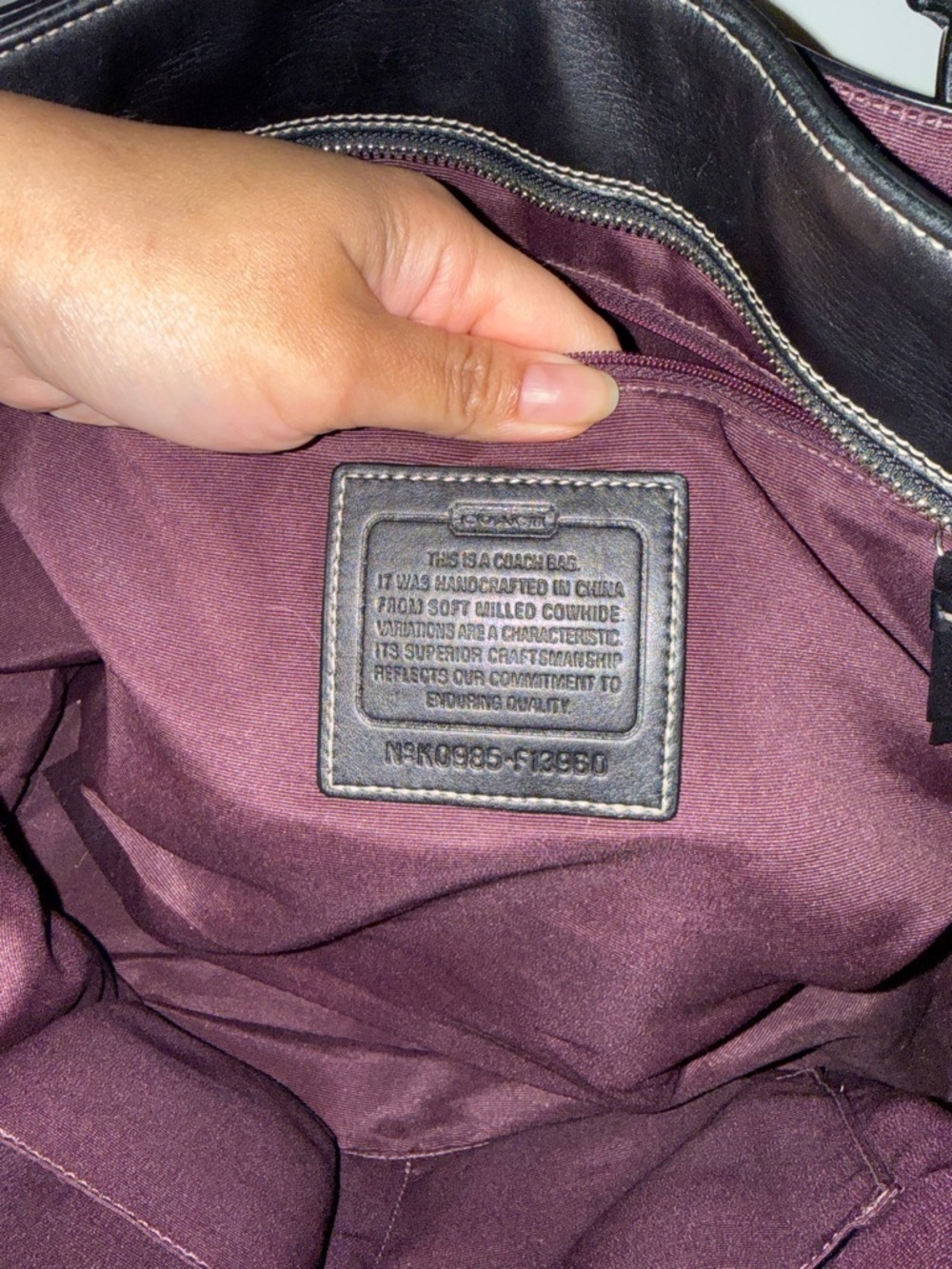 Coach Black Leather Tote with Turn-Lock Front Pocket - Picture 2 of 5